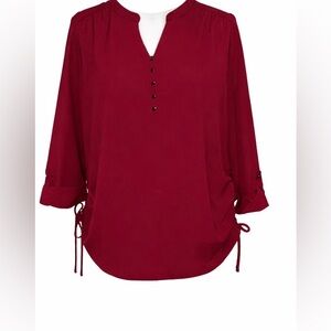 🍒 NWOT! Roz & Ali Burgundy Blouse